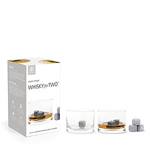 Whiskey For Two Set (non-lead crystal tumblers and whiskey stones) $24 + Free Shipping
