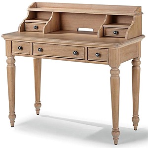 Home Styles 42" Cambridge Whitewashed Natural Desk w/ Removable Hutch $161.07 + Free S/H