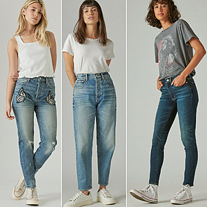 Lucky Brand Women's Hi-Rise Jeans (Drew Mom, 80s Curve, Bridgette Cozy Skinny) $30 + FS