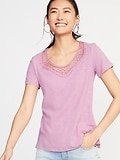 Old Navy: Extra 40% Off - Women's Crochet-Trim Top $4.20, Mid-Rise Sculpt Rockstar Jeans $12.58 | Men's Thermal Knit Tee $6, Shirts $9.58 + FS on $50+