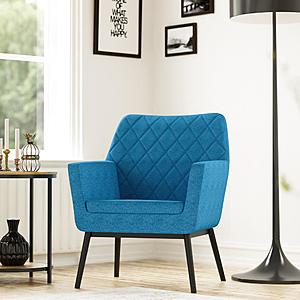 Simpli Home Alegra Mid Century Modern Quilted Back Accent Chair in Blue $142.45 + Free Shipping