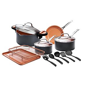 Gotham Steel Non-Stick Cookware Sets: 14-Pc Aluminum Ti-Ceramic Nonstick w/ Utensils $60, 8-Pc StackMaster $65 at Home Depot