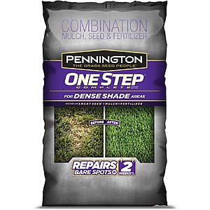 Pennington One Step Complete Dense Shade Bare Spot Grass Seed, 5 Pounds, $9.47, 10 pounds, $15.94, Amazon