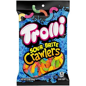 7.2 oz Trolli Sour Brite Crawlers Candy Gummy Worms (Original) $1.32 w/ S&S & More + Free Shipping w/ Prime or on $35+