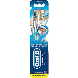 2-Pk Oral-B Pro-Health Clinical Pro-Flex Toothbrush w/ Flexing Sides (Soft) $2.51 w/ S&S + Free S&H w/ Prime (or Less @ Walgreens)