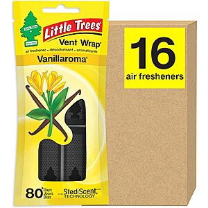 16-Count Little Trees Vent Wrap Car Air Fresheners (Vanillaroma) $3.28 + Free S&H w/ Prime