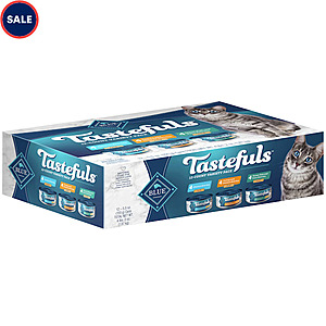 Blue Buffalo Blue Tastefuls Wet & Dry Cat Food: (12 Pack) 5.5oz Natural Adult Pate Variety Pack $8.59 + Free Delivery (& Much More)