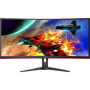 AOC 34" curved monitor and free gift $199.99 at Office Depot