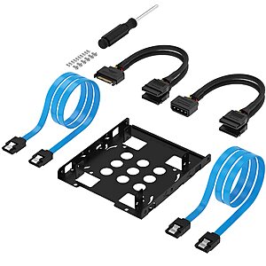 Sabrent 3.5" to 2x 2.5" SSD Mounting Bracket Kit w/ Cables $7