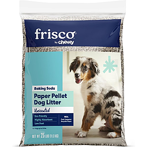 25-Lb. Frisco Paper Pellet Non-Clumping Dog Litter Bag w/ Baking Soda (Unscented) $12.60 Shipped