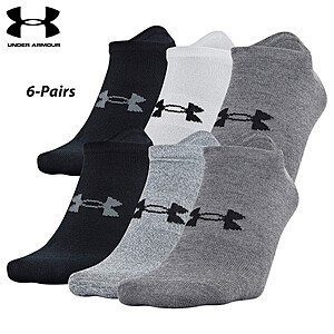 6-Pairs Under Armour Men's Essential Lite No Show Socks (L) $11.45 + Free Shipping