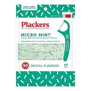 6-Pack of 90-Count Plackers Micro Mint Flossers $9.99 (5%) or $8.49 AC w/ S&S + Free S/H