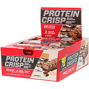 12-Pack BSN Protein Crisp Bar (S'mores Flavor) $10.00 +$1 Ship or Free w/2Boxes