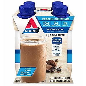 Atkins Mocha Latte / French Vanilla / Chocolate Shakes - as low as $1/bottle with 15% Amazon S&S