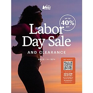 REI Labor Day Sale + Co-op Members Offer: Extra Savings on One Outlet Item 20% Off + Free Curbside Pickup