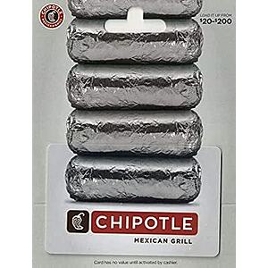 $50 Chipotle Gift Card (Physical) $42.50 *lightning deal* @Amazon