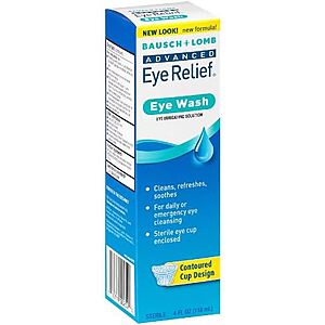 4-Oz Bausch + Lomb Advanced Eye Relief Eye Wash Free + Free Store Pickup on $10+ Orders