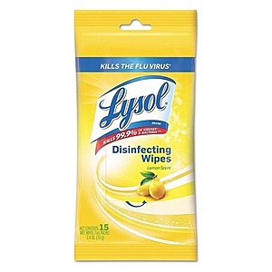 (48 Pack) Lysol Disinfecting Wipes, On the Go Travel Size, Lemon Scent, 15ct $16.99