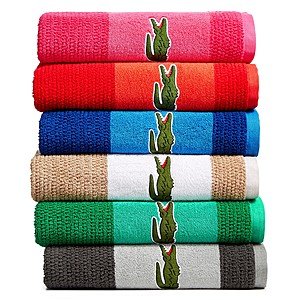 Lacoste Match Cotton Colorblocked Bath Towel (various colors) $10.79 each + $3 Charity Pass (25% Off Coupon) & More
