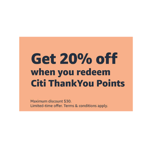 Amazon: Select Citi Cardholders: Pay w/ ThankYou Points, Get 20% Off (Max Discount of $30)