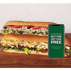 Subway Restaurant: Buy One Footlong Sub, Get One Footlong Sub Free