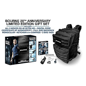 5-Movie The Bourne Complete Collection 20th Anniversary Limited Edition Gift Set (4K Ultra HD) $34 + Free Shipping