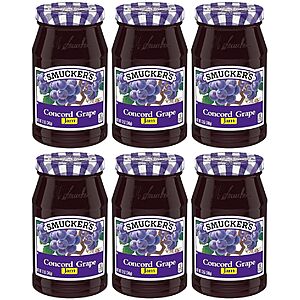 Smucker's 6-Pack 12-Oz Jars: Concord Grape Jam or Orange Marmalade $12.60, Peach Preserves $14.35 & More w/ S&S + Free Shipping w/ Prime or $35+ $12.55