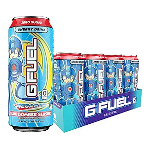 12-Pack 16-Oz G Fuel Zero Sugar Energy Drink (Mega Man Inspired Blue Bomber) $16.21 & More w/S&S + Free Shipping w/ Prime or on $35+