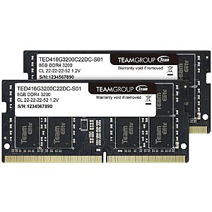 Team Elite 16GB (2 x 8GB) 260-Pin DDR4 3200 Laptop Memory (CL 22) - $46.99 at newegg.com