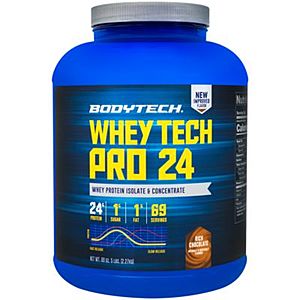10 lbs BodyTech Whey Tech Pro 24 Whey Protein Isolate & Concentrate Powder $50 w/ free shipping $50.38