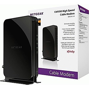 NETGEAR Certified Refurbished DOCSIS 3.0 Cable Modem With 16X4 Max (CM500-100NAR) $24.99
