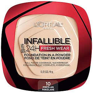 0.31-Oz L'Oreal Paris Makeup Infallible Fresh Wear Powder Foundation (Porcelain) $6.40 w/ Subscribe & Save