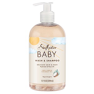 SheaMoisture Baby Wash and Shampoo 100% Virgin Coconut Oil for Baby Skin Cruelty Free Skin Care 13 oz [Subscribe & Save] $5.97