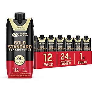 [S&S] $14.66: Select Accounts: 12-Ct 11-Oz Optimum Nutrition Gold Standard Protein Shake (Vanilla)