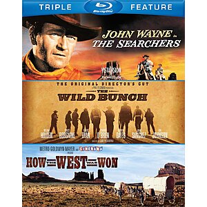 Searchers / Wild Bunch / How the West Was Won (Triple Feature Blu-ray) $9 + Free Shipping