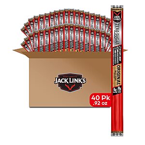 $28.49 /w S&S: 40-Count 0.92-Oz Jack Link's Beef Sticks (Zero Sugar, Original) Amazon
