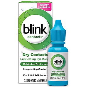 0.34-Oz Blink Contacts Lubricating Eye Drops: $0.90 ea (Limit 3) w/Store Pickup on $10+ @ Walgreens