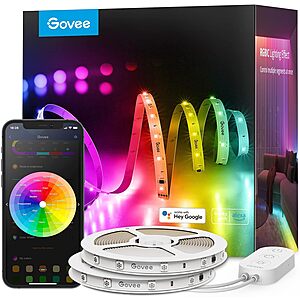 Govee 100ft RGBIC LED Strip Lights, Smart LED Lights Work with Alexa and Google Assistant, Color Changing Lights - $47.99 With Coupon