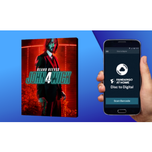 John Wick movies 1-4 and Top Gun Maverick available on disc to digital for $2+ tax each