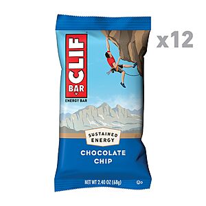 12-Pack 2.4-Oz CLIF Bars (Chocolate Chip) $7.97 w/ S&S (40% off coupon) & More for Prime Members YMMV