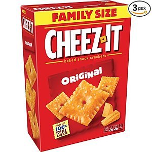 Amazon S&S: Cheez-It Original Baked Snack Cheese Crackers, Family Size, 21 Ounce Box (Pack of 3) - $8.62