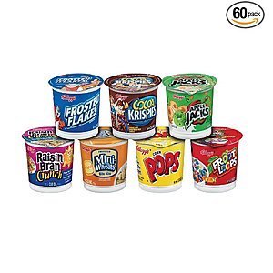Amazon S&S: Kellogg's Favorites Single Serve Breakfast Cereal Cups Variety Pack, 60 Count - $32.99