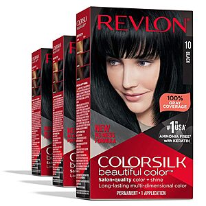 3-Pack Revlon ColorSlik Permanent Hair Color Dye (Various Colors) from $7.05 w/ Subscribe & Save