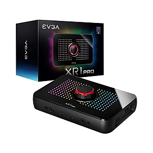 EVGA XR1 Pro Capture Card, 1440p/4K HDR Capture/Pass Through, Certified for OBS, USB 3.1, ARGB, Audio Mixer - $89.99
