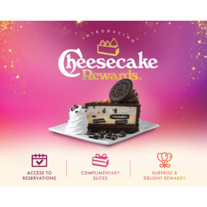 Cheesecake Factory Members - dine in or to go in December 2023 and get a free slice of joy in January