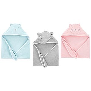 Baby Carter's Embroidered 50"x27" Animal Hooded Towels: 3 for $18 + Free Shipping **Kohl's Cardholders**