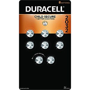 8-Count Duracell CR2032 Lithium 3V Coin Batteries $7 w/ Subscribe & Save