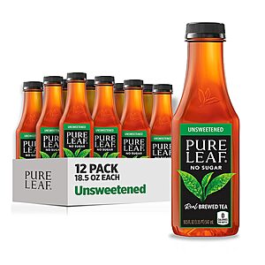 $11.67 /w S&S: Pure Leaf Iced Tea, Unsweetened Real Brewed Tea, 18.5 Fl Oz (Pack of 12)