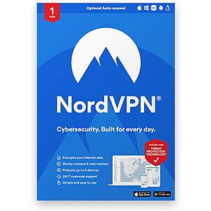NordVPN Standard | 1-Year VPN & Cybersecurity $24.99