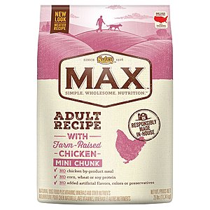 25lb Nutro Max Adult Mini Chunk Dry Dog Food w/ Farm Raised Chicken $19 w/ AutoShip + Free S/H on $49+